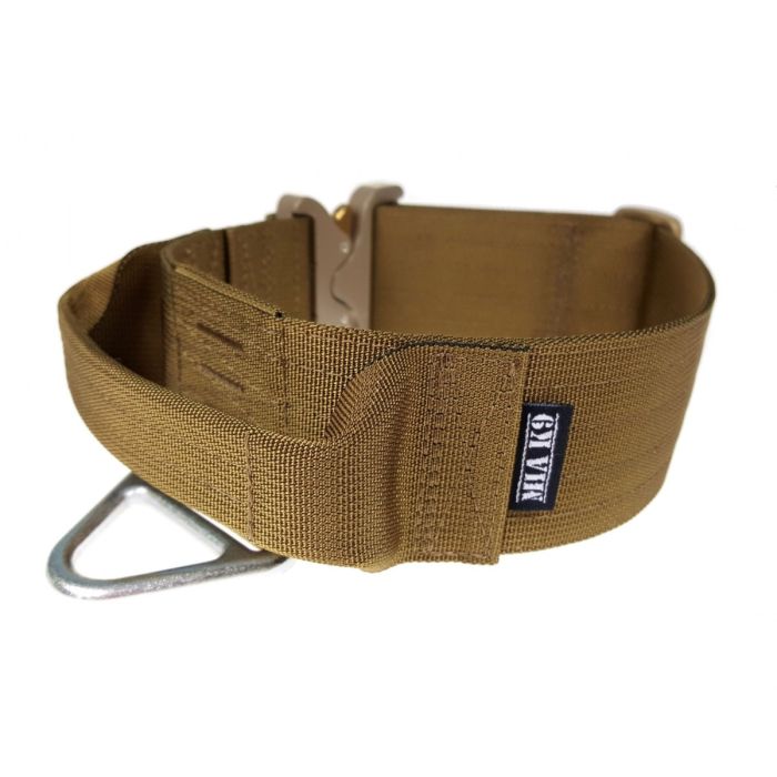 Mia K9 Collar dark coyote con asa y cierre cobra 50 mm