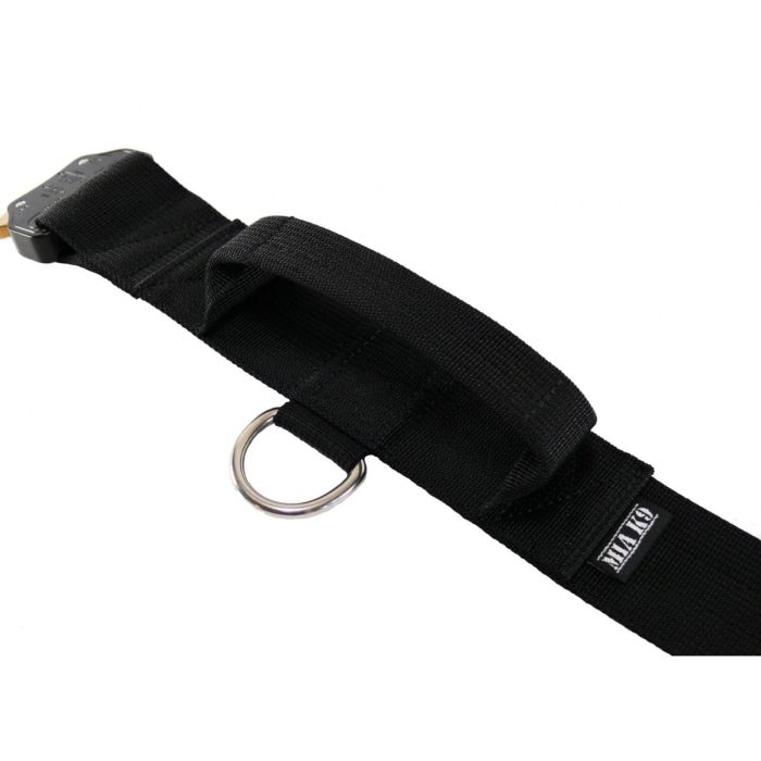 Mia K9 Collar negro con asa y cierre cobra 40 mm