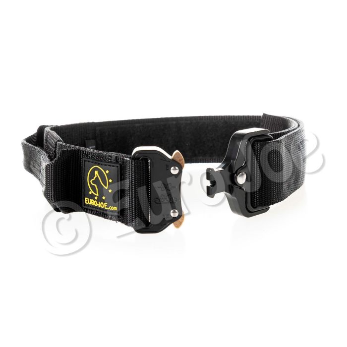 Euro Joe Collar táctico negro con asa 38 mm