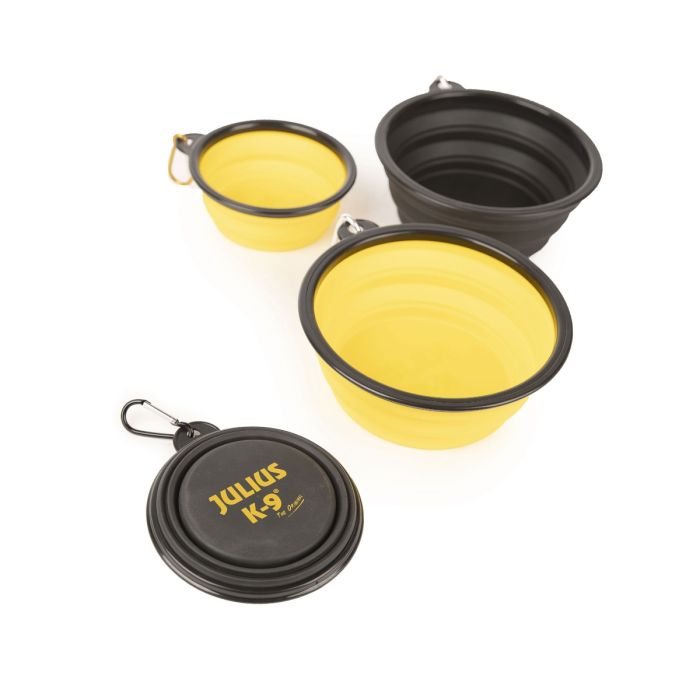 Julius-K9 Bebedero portátil de silicona amarillo
