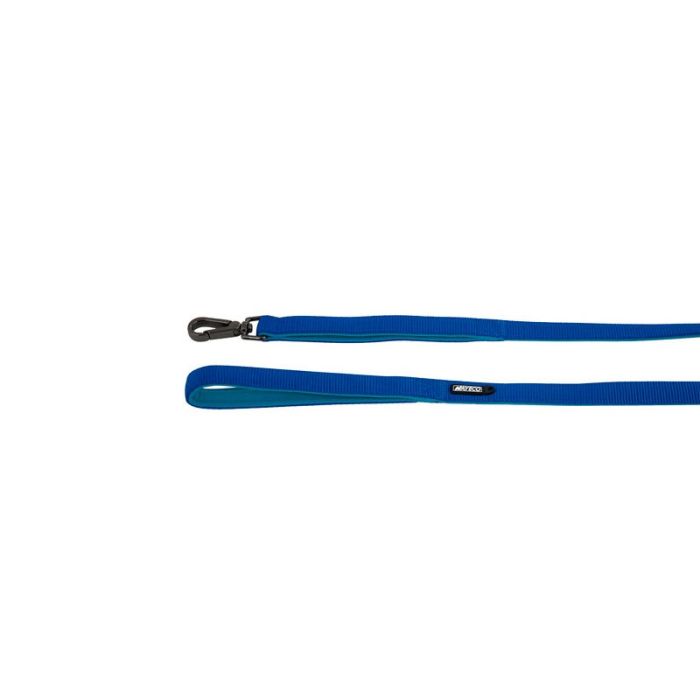 Correa Nayeco de nylon azul de 120cm con asa acolchada de neopreno y mosquetón metálico oscuro