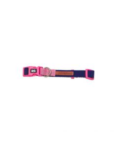 Nayeco Collar X-TRM Doble Azul y Rosa – Collar ajustable de nylon resistente con arandela metálica para perros de todos los tamaños – Zona K9