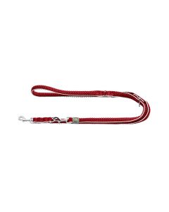 Correa roja ajustable multiposición para perro Hunter Hilo de 2 metros.
