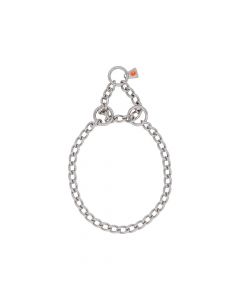 Collar de acero inoxidable 3,0 mm para perros – Diseño con eslabones redondos, seguro y resistente a la corrosión. Apto para razas de pelo corto – Zona K9