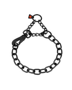 HS Sprenger Collar eslabón medio con gancho de acero inoxidable negro 4 mm