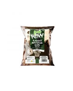 Bolsa de Fresh Raw con orejas de conejo deshidratadas, un snack natural y crujiente para la salud dental de los perros.