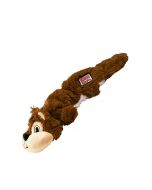 KONG Knots Scrunch Ardilla – Juguete interactivo para perros con cuerda interna, lados flexibles y sonido. Sin relleno para mayor limpieza – Zona K9