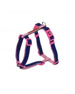 Nayeco X-TRM Doble Azul y Rosa – Arnés de nylon ajustable con cierre de seguridad y arandela metálica para perros de todos los tamaños – Zona K9