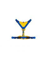 Arnés X-TRM Cronos azul cobalto con doble anclaje y acolchado, reflectante y ajustable