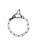 Collar para perro de acero inoxidable negro Sprenger con eslabones largos y gancho, 3 mm de grosor