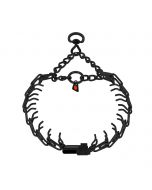 Collar de adiestramiento HS Sprenger Ultra-Plus negro de acero inoxidable eslabón corto con cierre ClicLock y eslabón giratorio
