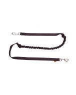 Dingo Correa negra con amortiguador y doble mosquetón 25 mm x 1,7 m