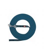 Correa de rastreo Trixie enrollada color azul petróleo cinta plana