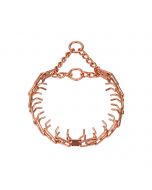 Collar de adiestramiento Herm Sprenger ULTRA-PLUS de curogan 3 mm con eslabones cortos y anillas metálicas, color dorado rojizo, ideal para perros activos como Malinois, versión de 50 cm.