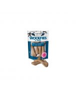 Bolsa con cierre zip de huesos dentales para perros medianos Woolfies Dental Fishbone 200g y snacks con forma de espina de pescado
