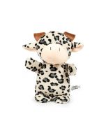 Peluche para perros con forma de vaca marca Gloria vista frontal fondo blanco