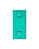 Vista frontal toalla microfibra turquesa 100x50cm con bolsillos bordados Artero