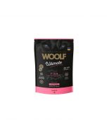 Bolsa de 1kg del alimento semihúmedo para perros Woolf Ultimate con sabor a pescado y salmón.