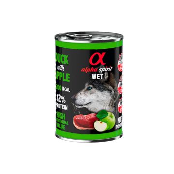 Alpha Spirit Alimento húmedo de pato con manzana verde 400 g