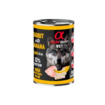 Alpha Spirit Alimento húmedo de conejo con plátano 400 g