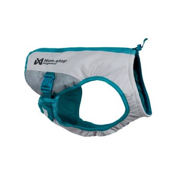 Chaleco refrescante para perros Non-stop Dogwear gris y turquesa con tecnología 3Chill tec