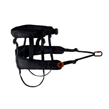 Cinturón de canicross Non-stop CaniX Belt 3.0 negro con mosquetón de seguridad a rosca y correas perineales
