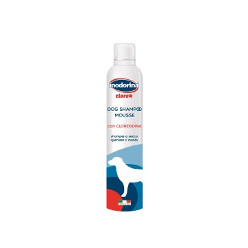 Inodorina Champú Mousse con Clorhexidina – Champú sin agua para perros, gatos y cachorros, con perfume duradero y limpieza profunda – Zona K9