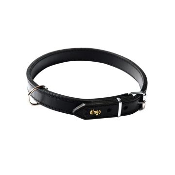 Dingo Collar de cuero doble con anilla suelta