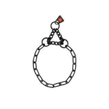 HS Sprenger Collar eslabon largo con restricción de acero inoxidable negro 2 mm