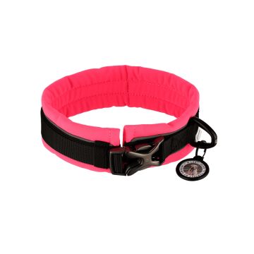 HS Sprenger Collar acolchado rosa con chapa QR
