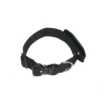 Collar táctico para perro Sporthund negro con asa de control y cierre rápido