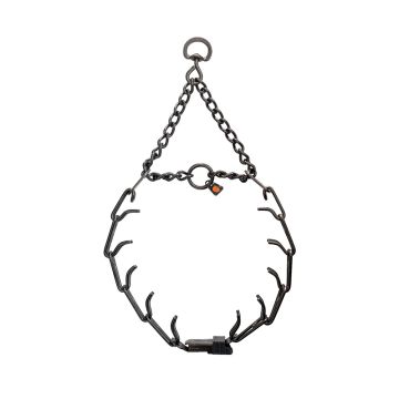 HS Sprenger Collar Ultra-Plus acero inoxidable negro giratorio con cierre ClicLock central