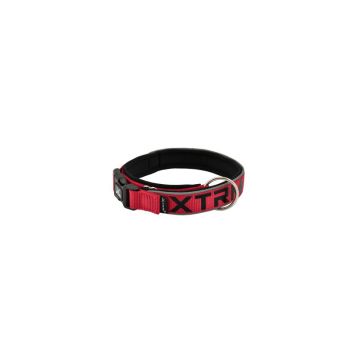 Collar X-TRM Neon rojo y negro con interior acolchado y bandas reflectantes