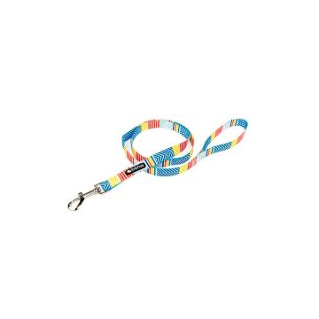 Correa para perro Ibáñez modelo Fantasy Geo con estampado geométrico y mosquetón metálico resistente.