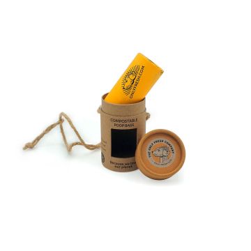 Dispensador tubo cartón con bolsa amarilla compostable Only Fresh para perro