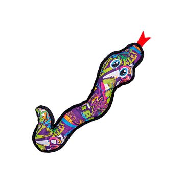 Juguete mordedor para perros forma de serpiente serie GRAFITI XT-DOG multicolor 43cm sobre fondo blanco