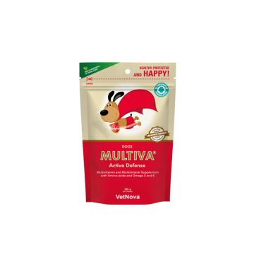 MULTIVA® Active Defense Dogs – Suplemento multivitamínico para perros con vitaminas, minerales y Omega-3 y 6, ideal para la salud y bienestar – Zona K9