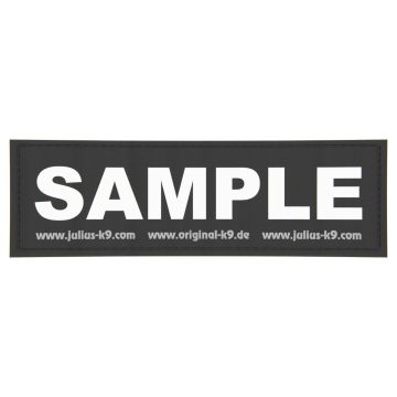 Julius-K9 Logo con velcro y texto personalizado blanco