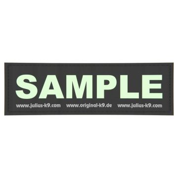 Julius-K9 Logo con velcro y texto personalizado luminiscente