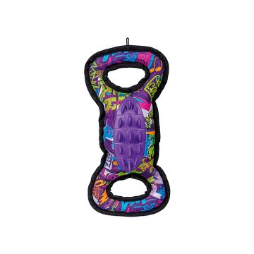 Tirador de mordida XT-DOG Spike Grafiti de 25 cm en color multicolor y centro de goma morado con relieve para perros medianos.