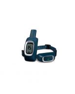 Collar de adiestramiento PetSafe 100 metros con su mando a distancia mostrando el nivel de estimulación en la pantalla digital.