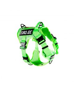 Arnés táctico verde neón para perro Euro Joe con cierres de seguridad y velcro