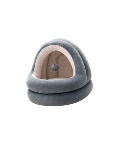 Onlyfresh Snuggle Nest cama nido estilo yurta en terciopelo gris