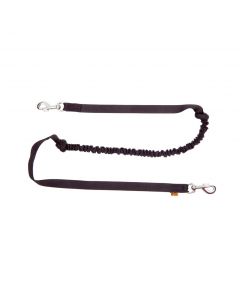 Dingo Correa negra con amortiguador y doble mosquetón 25 mm x 1,7 m