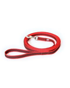 Julius-K9 Correa roja de goma entretejida 20 mm con asa
