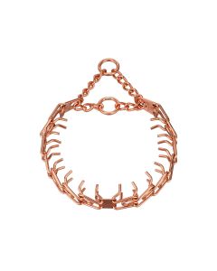 Collar de adiestramiento Herm Sprenger ULTRA-PLUS de curogan 3 mm con eslabones cortos y anillas metálicas, color dorado rojizo, ideal para perros activos como Malinois, versión de 50 cm.