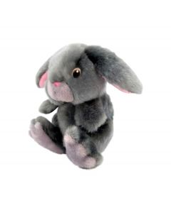 Primer plano del peluche gris para perros KONG Toughz Bunny con felpa reforzada