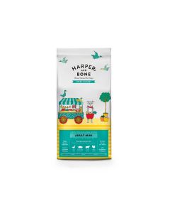 Bolsa de pienso sin cereales para perros pequeños Harper & Bone Adult Mini Fresh Market.